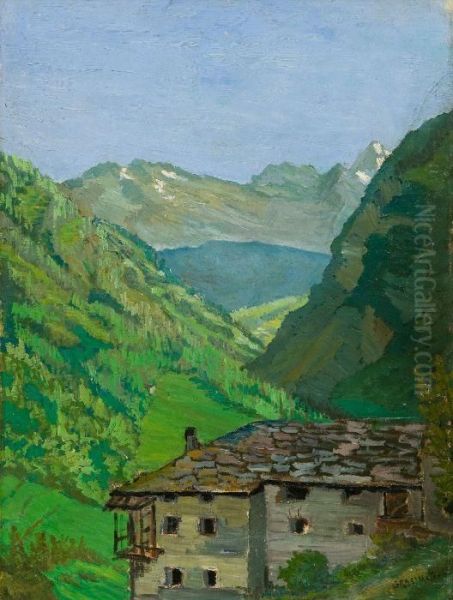 Paesaggio Montano Oil Painting by Giuseppe Grassis