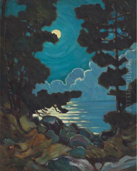 Simcoe Moonlight Oil Painting by Thomas Garland Greene