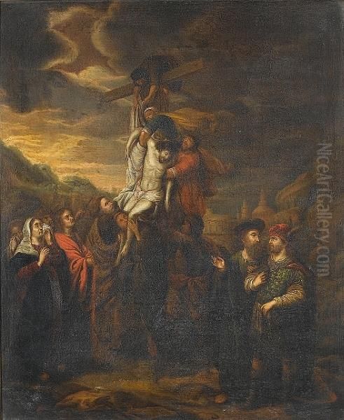The Descent From The Cross Oil Painting by Philipp Jakob Greil