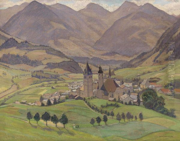 Kitzbuhel Oil Painting by Hermann Grom-Rottmayer