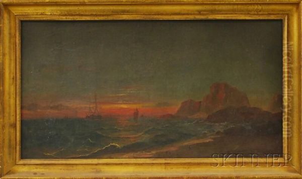 Sunset On The Coast Of Maine Oil Painting by Daniel Charles Grose