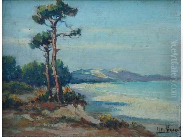 Bord De Plage. Oil Painting by Louis Marius Gueit