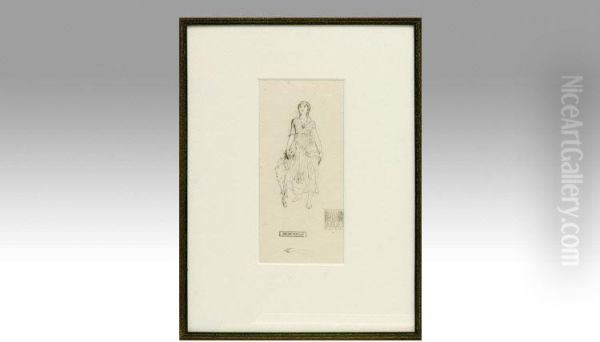 Young Woman With A Goat Oil Painting by Gustave Guetant