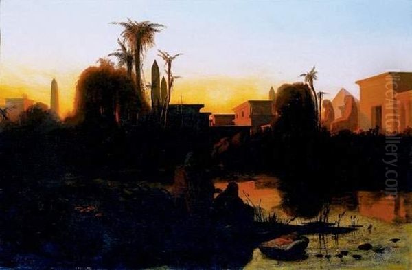 Au Bord Du Nil Oil Painting by Jean Adrien Guignet