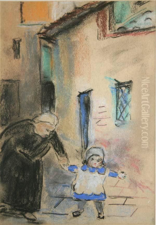At Sienna Oil Painting by May Guinness