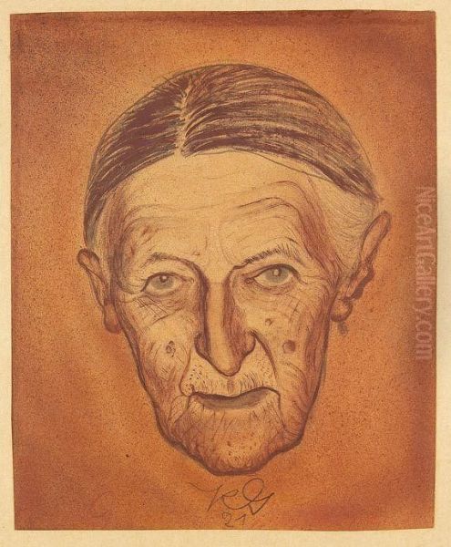 Portrat Der Mutter Des Kunstlers Oil Painting by Kurt Gunther