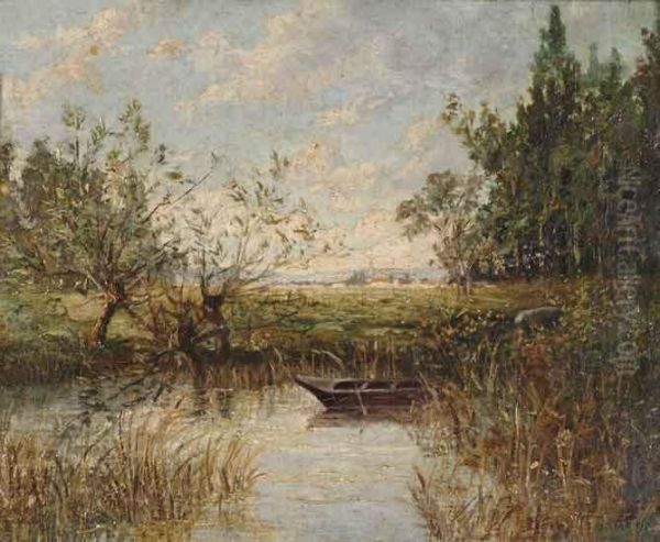 Barque Sur Une Riviere Oil Painting by Pierre Gusman