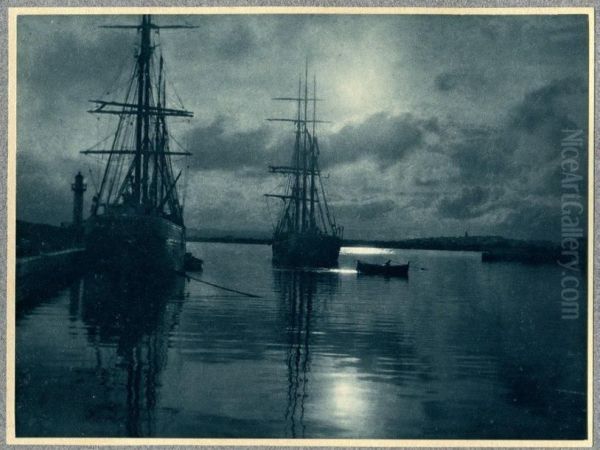 Port Tranquille Oil Painting by Adolphus H Stoiber