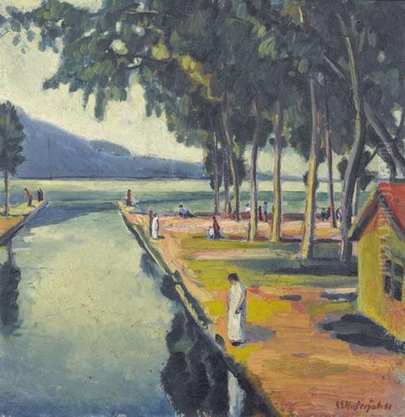 Canal De La Thiele Oil Painting by Ferdinand Gabriel E. Haberjahn