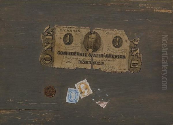 Confederate Note Oil Painting by John Haberle