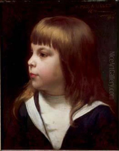 Portrait D'enfant Oil Painting by Edouard J.C. Hamman