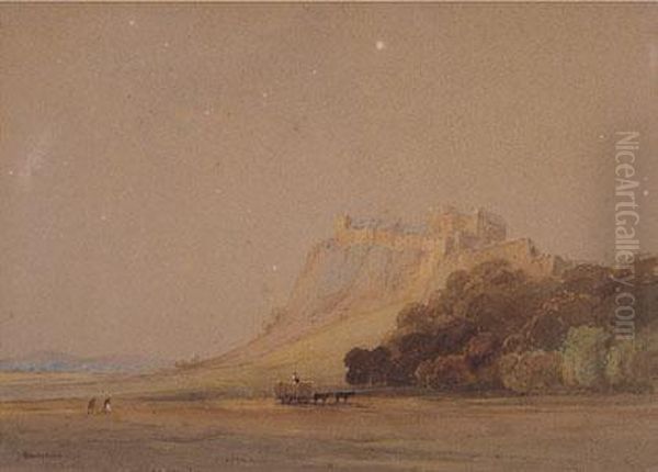 Paisaje Con Pueblo En La Montana Oil Painting by Charles E. Hannaford
