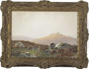 Sheep Grazing On The Hillside