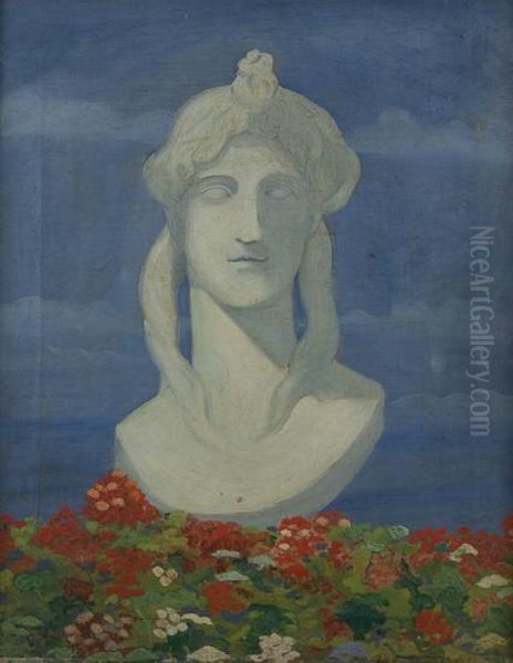 Scultura Tra I Fiori Oil Painting by Hans Andersen Hansen