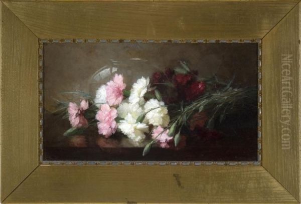 Carnations Oil Painting by Anna Elizabeth Hardy