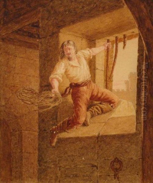 Escape From The Tower Oil Painting by Dorofield Hardy