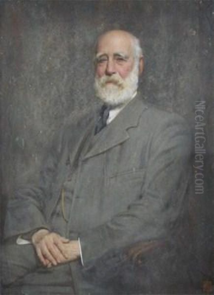 Portrait Of An Elderly Gentleman Oil Painting by Edward Steel, Harper Jnr.