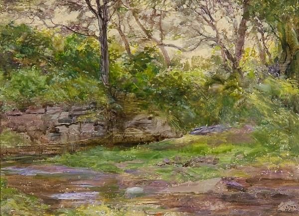 The Rowan Tree At Llanberis Oil Painting by Edward Steel, Harper Jnr.
