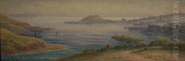 View From Above Falmouth. Oil Painting by Claude Montague Hart
