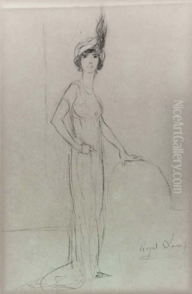 A Fashionable Lady Oil Painting by Lady Hazel Lavery
