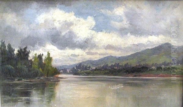 A Cozy Nook On Lake Washington; A Lake View (2) Oil Painting by Frank L. Heath