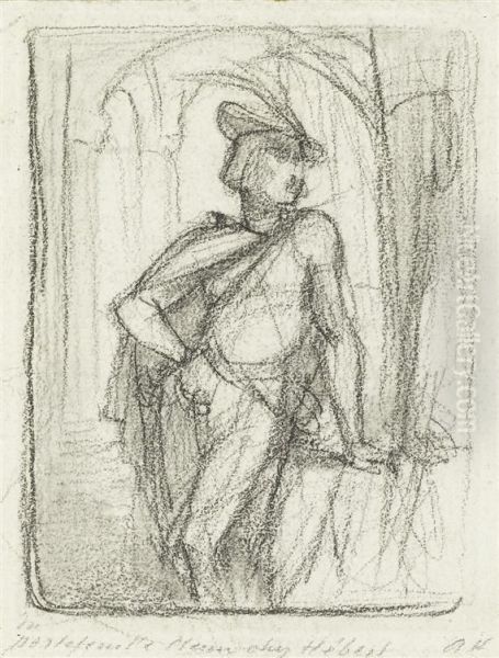 Study Of A Man In Historic Garments Oil Painting by Ernest Hebert