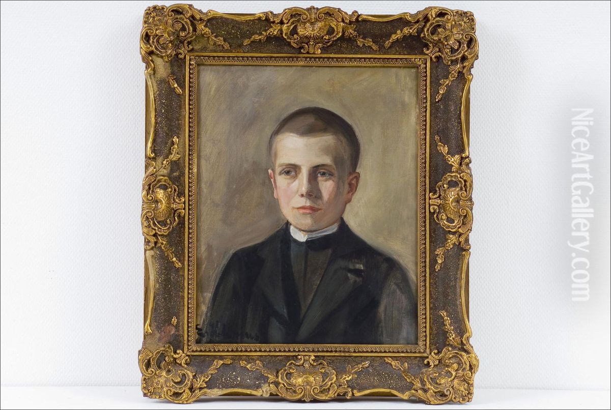 Muotokuvakarl Reinhold Cederhvarf'sta, S.18.6.1884 - Portratt Av Karlreinhold Cederhvarf, F.18.6.1884 Oil Painting by Ester Helenius