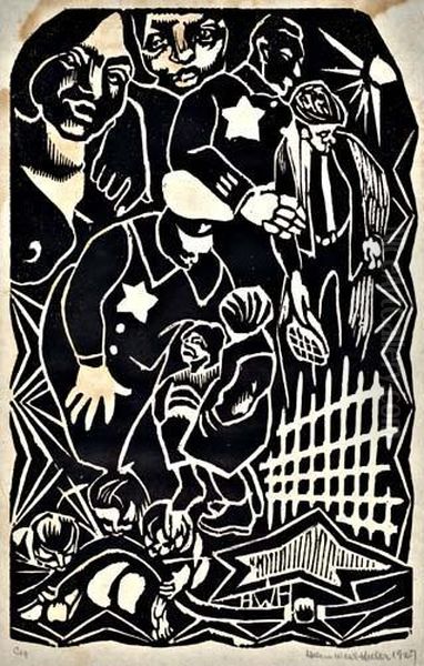 Cop Oil Painting by Helen West Heller