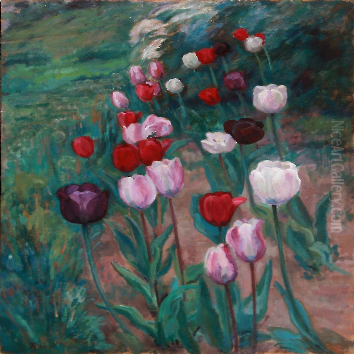 Tulips Oil Painting by Frans Henriques