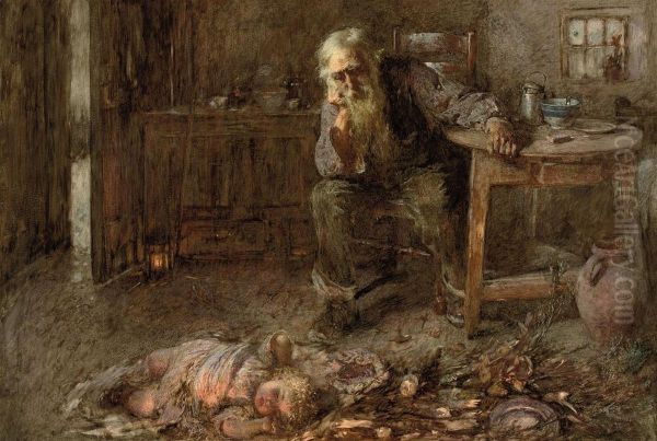 Father, Mither And Awe Oil Painting by John Henry Henshall