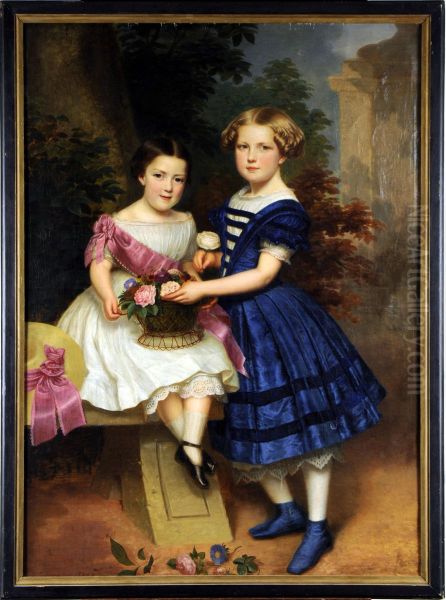 Les Deux Soeurs Oil Painting by Fritz Hickmann