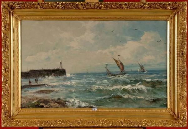 Bord De Mer Anime Sous Le Vent Oil Painting by Jean Hill