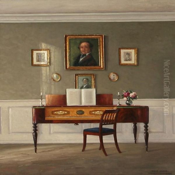 Interior From Bakkehusat Frederiksberg, Denmark Oil Painting by Hans Hilsoe