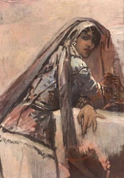 Orientalischesmadchen Oil Painting by Max Hirschenauer