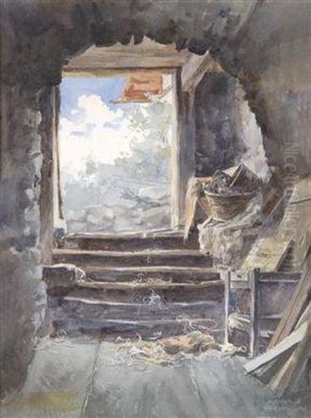 Schmiede Oil Painting by Hugo Hodina Hodiener