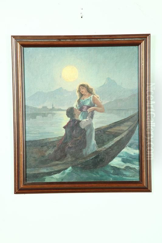 Romantic Scene Oil Painting by Carl Hoerman