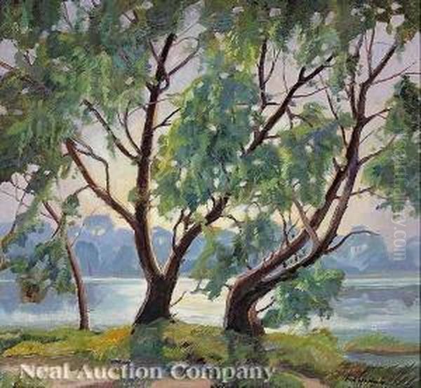 Willow, Old Road Oil Painting by Carl Hoerman