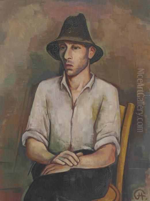Tessiner Bauer Oil Painting by Carl Hofer