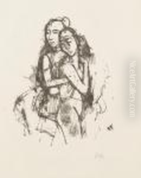 Zenana Oil Painting by Carl Hofer