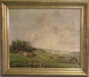 Landschaft Mit Gehoft UndPersonenstaffage