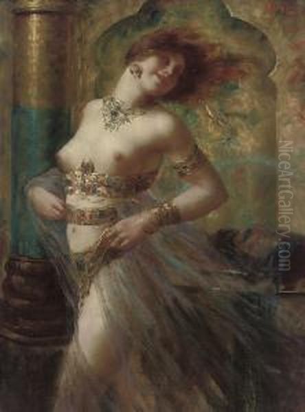 Dancing Odalisque Oil Painting by Eugen Hoffmann