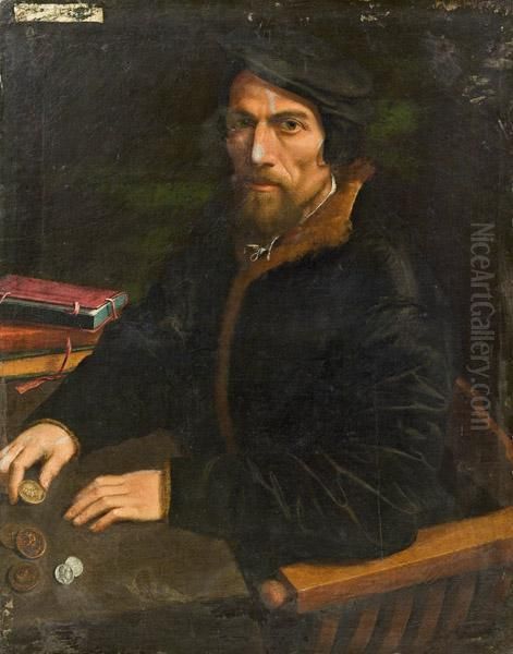 Portrat Eines Munzsammlers Oil Painting by Hans Holbein the Younger