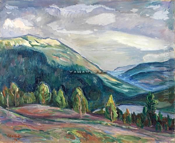 Bjolstadvatnet Oil Painting by Kristen Holbo