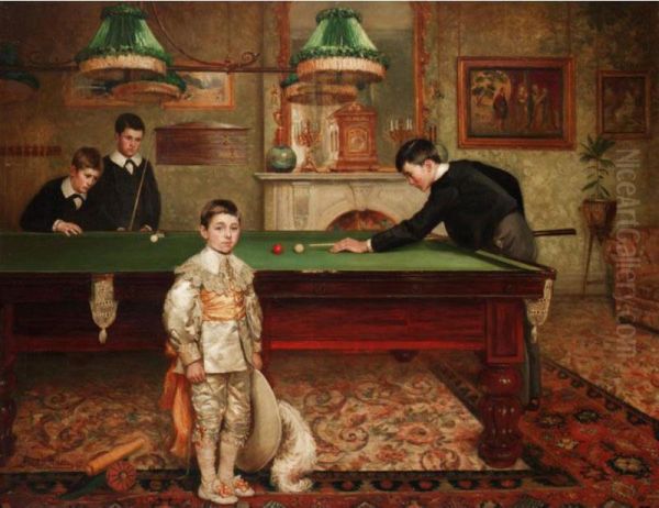 The Billiard Room Oil Painting by Albert William Holden