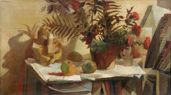 Studio Corner Oil Painting by Dudley Holland