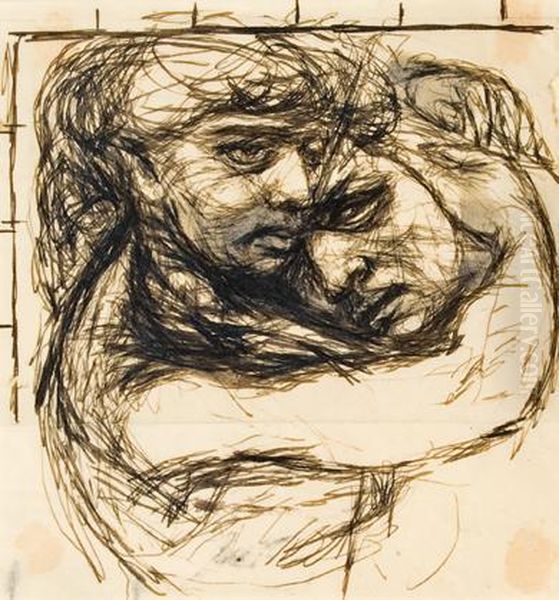 Head Study For Lovers Oil Painting by Dudley Holland
