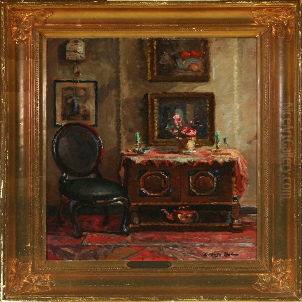 Interior Oil Painting by Ludvig Holm