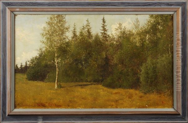 Skogslandskap Oil Painting by Per Daniel Holm