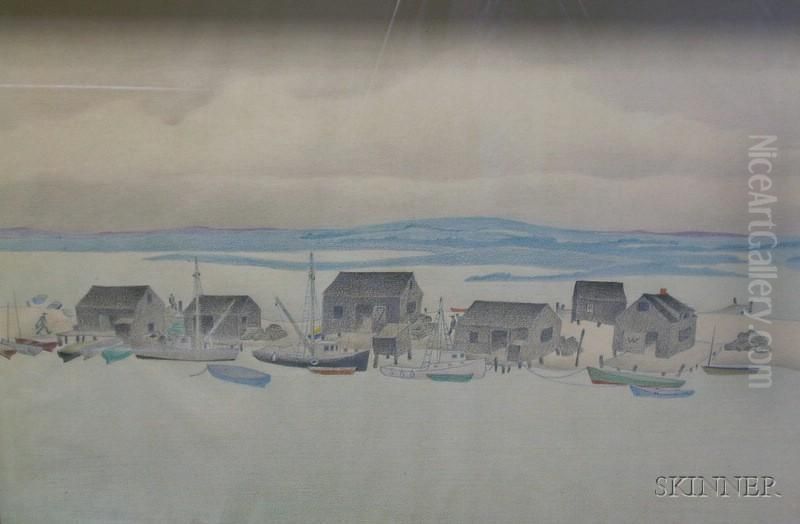 Beach View, Menemsha, Martha's Vineyard Oil Painting by Ellison Hoover
