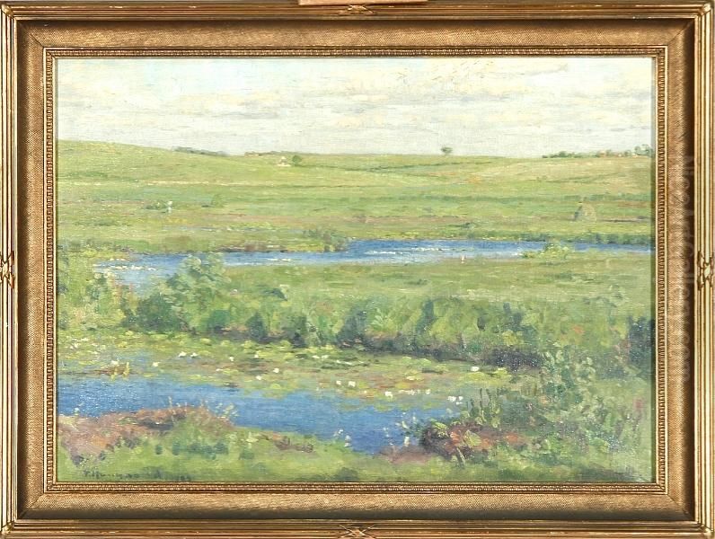 A Danish Summer Landscape Oil Painting by Peter Hougaard